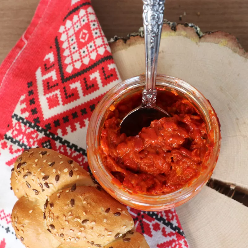 Domaći kopaonički ajvar ljuti i cepkani 720g 